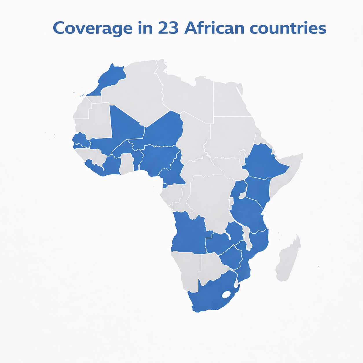 Coverage in 23 African countries