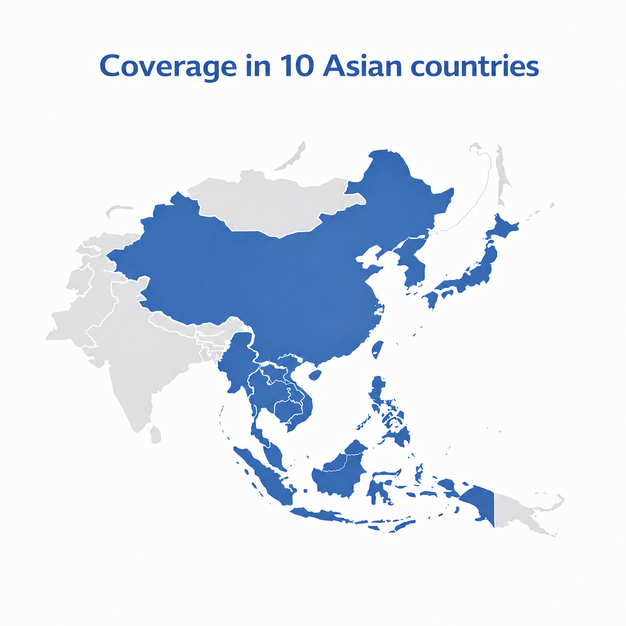 Coverage in 10 Asian countries